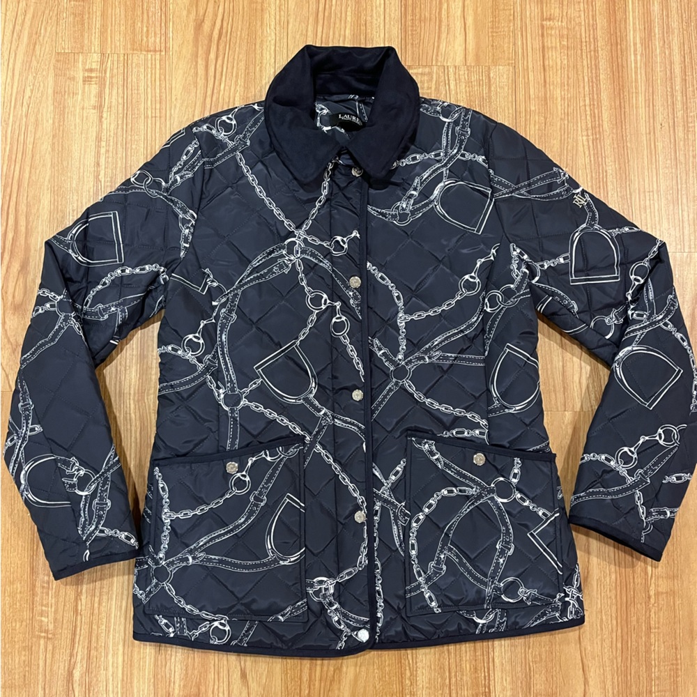 Lauren | Ralph Lauren Chain Print Quilted Jacket